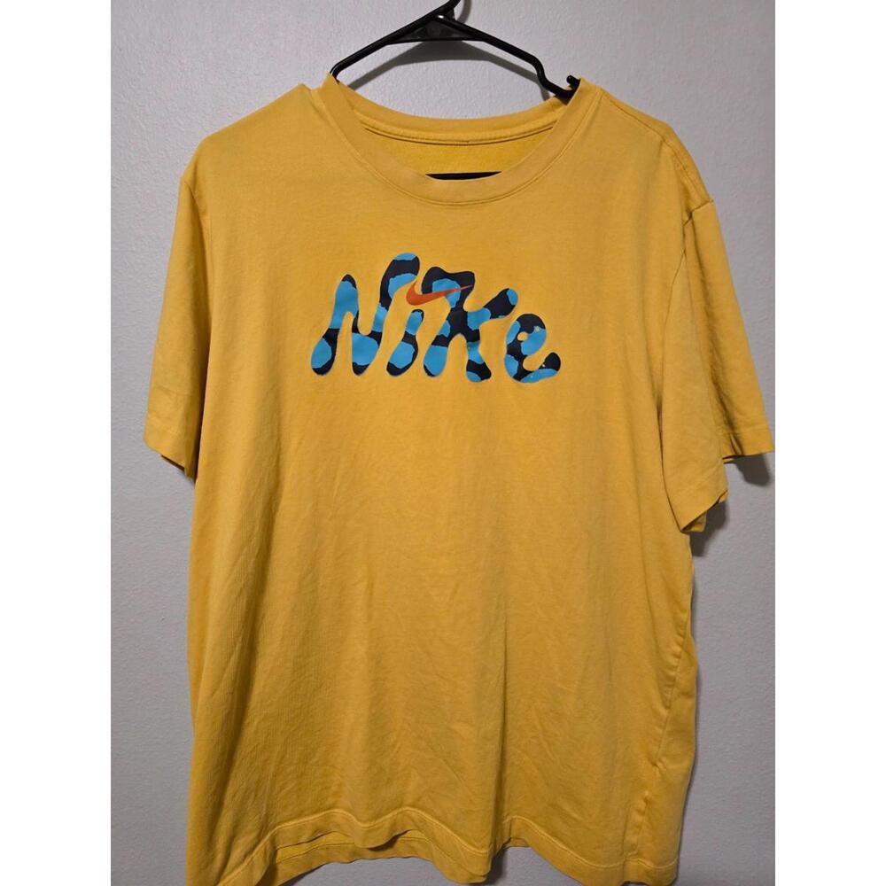 Nike Yellow Logo Tie-dye Dri-Fit Tee (XL)
